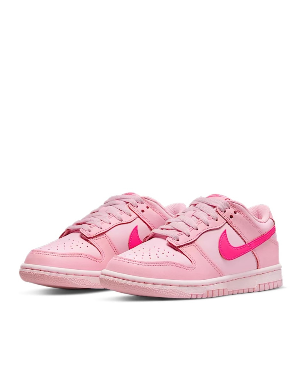 Nike Kids Low-Top Sneakers in Light Pink with Hot Pink Swoosh